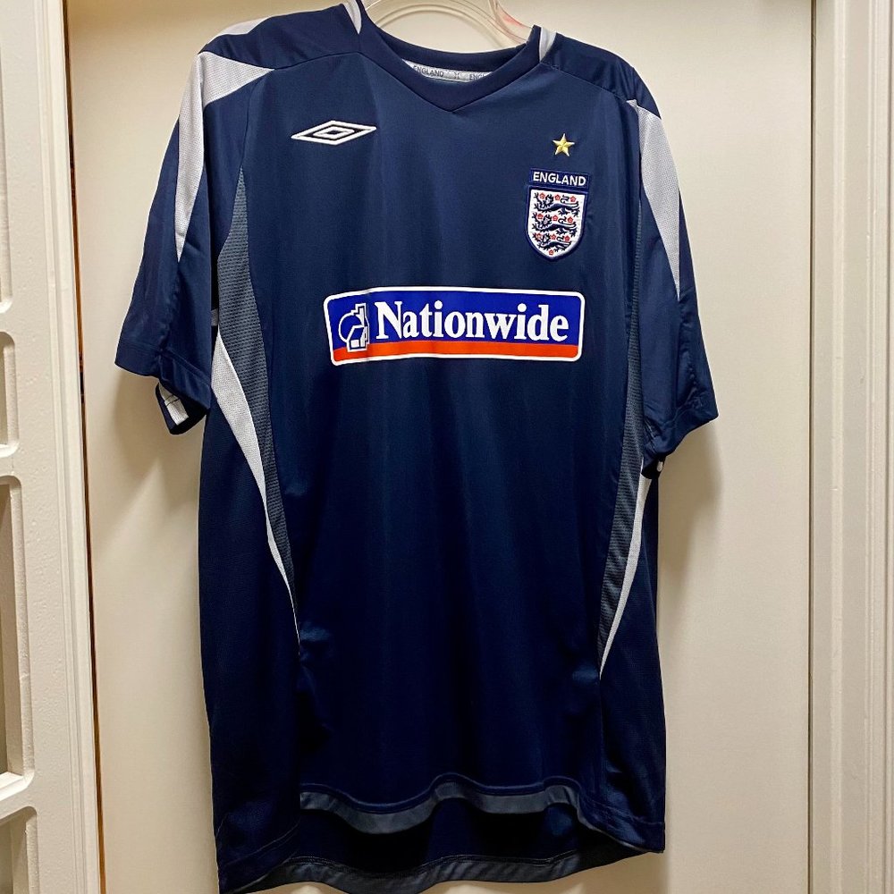 England National Team Training Football Shirt Jersey Umbro Mens Size XL Navy